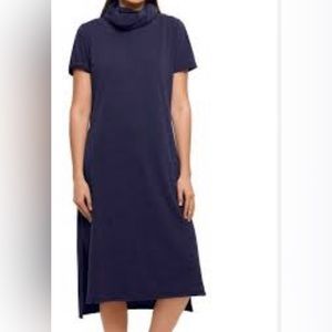 bam by besty & adam wimen navy attached face mask midi shift dress